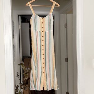 NWT Linen madewell striped dress, multicolor